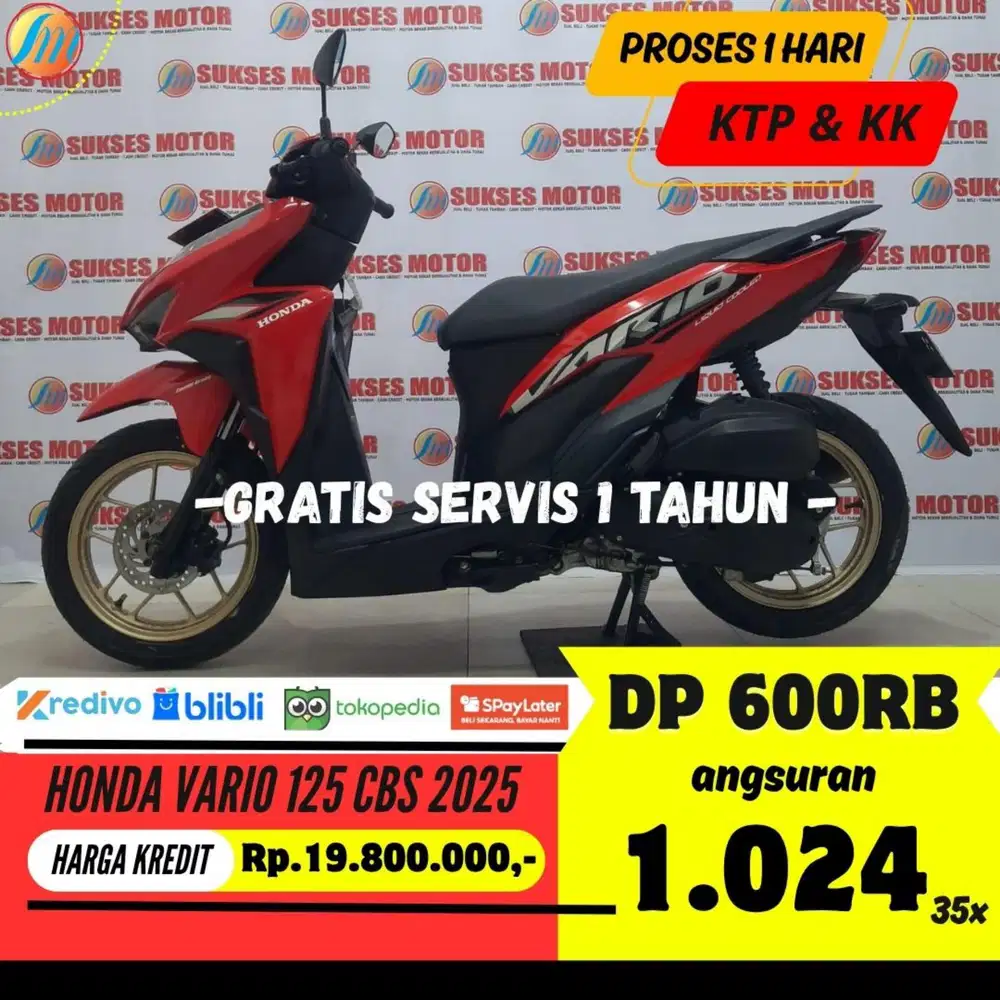 DP 600RIBU - HONDA VARIO 125 CBS 2025 SEKEN BERGARANSI ANGSURAN RINGAN
