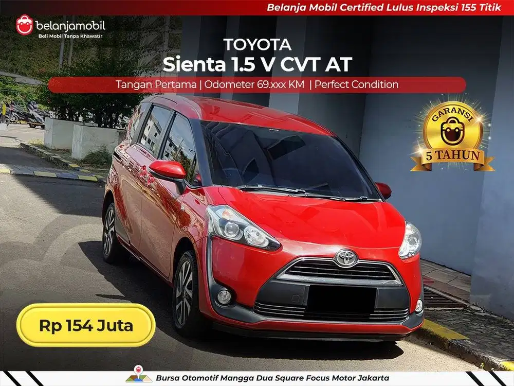 [ GARANSI 5TH ] Toyota Sienta 1.5 V CVT AT 2018/2019