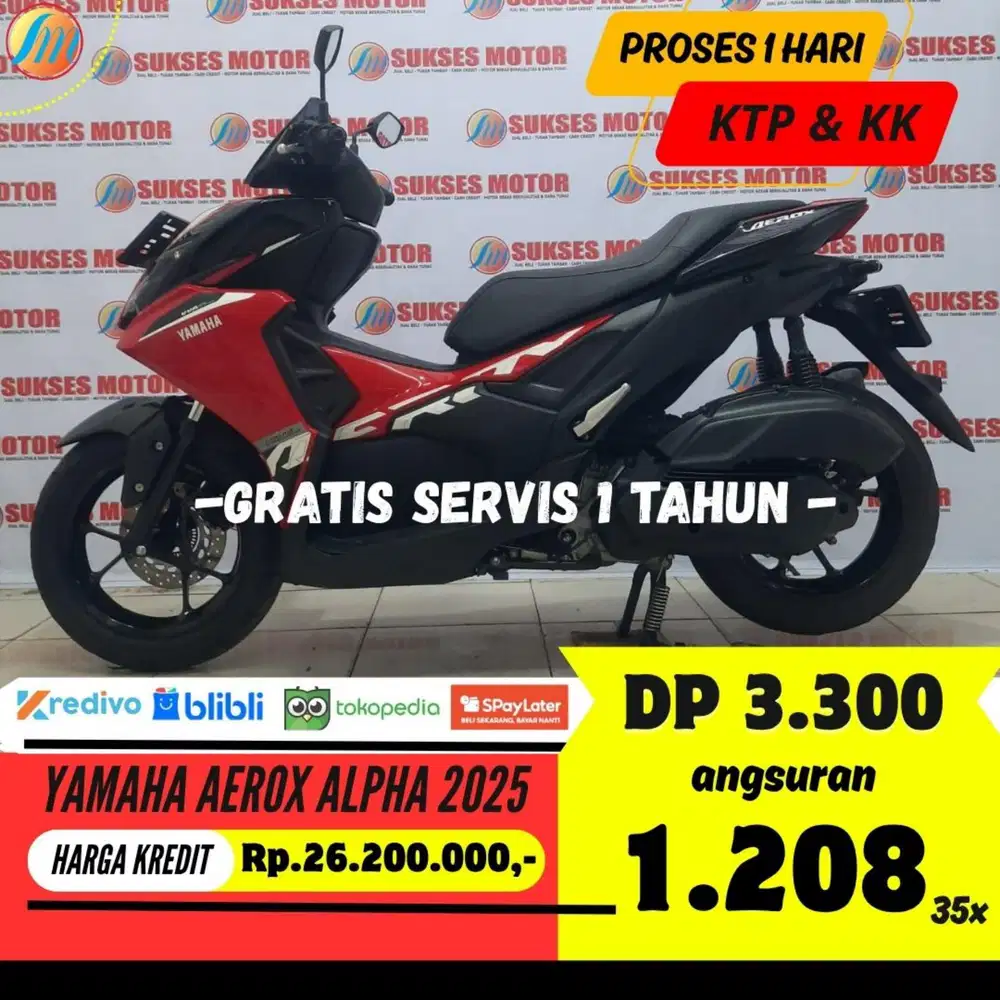 YAMAHA AEROX ALPHA 2025 BISA KREDIT MURAH ANGSURAN SANGAT TERJANGKAU