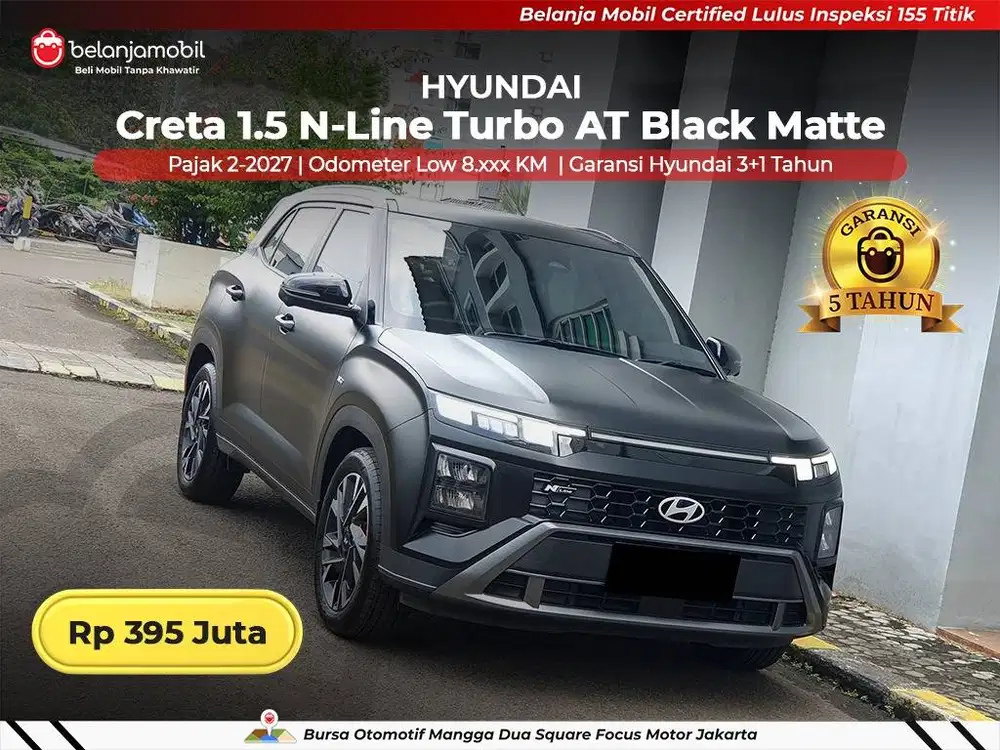 [ LOW 8RB KM ] Hyundai Creta 1.5 N-Line Turbo AT Black Matte 2025/2026