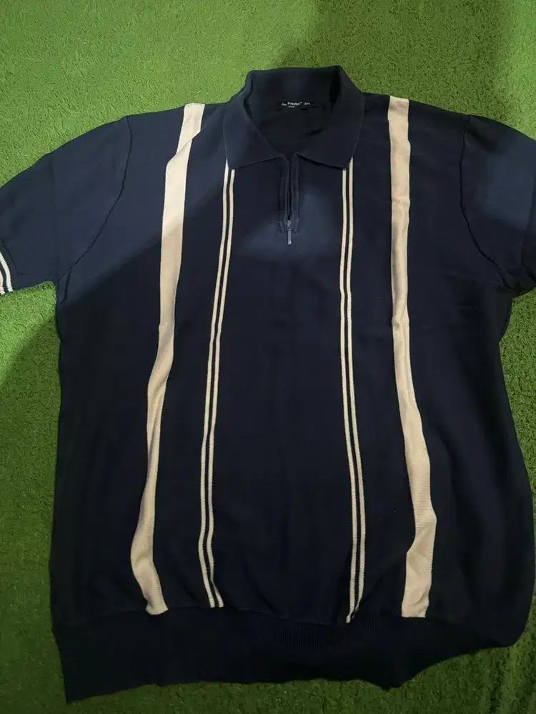 (Preloved) - Polo Shirt Knit Half Zip Hush Puppies - (Size XXL)