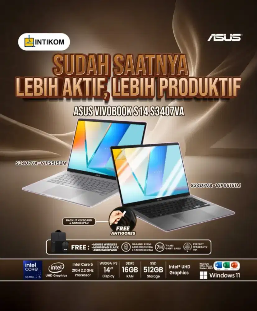ASUS VIVOBOOK S14 S3407VA BISA HOME CREDIT PROMO CICILAN BUNGA RINGAN