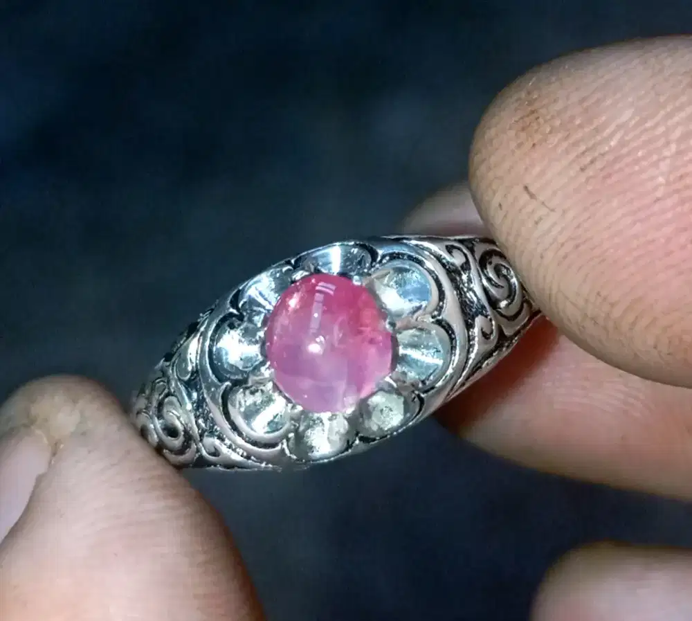 Ruby burma ring perak garansi all lab
