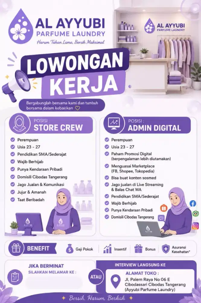 Dibutuhkan Jaga Toko Parfume Laundry