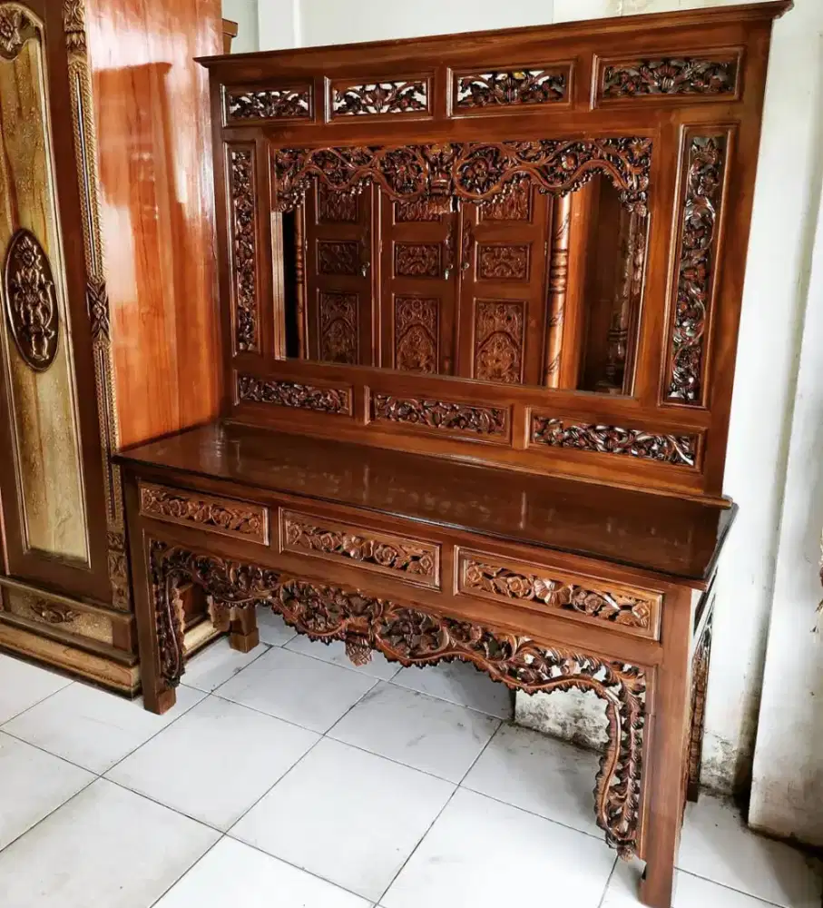 Meja altar set sdh sama kaca 150cm