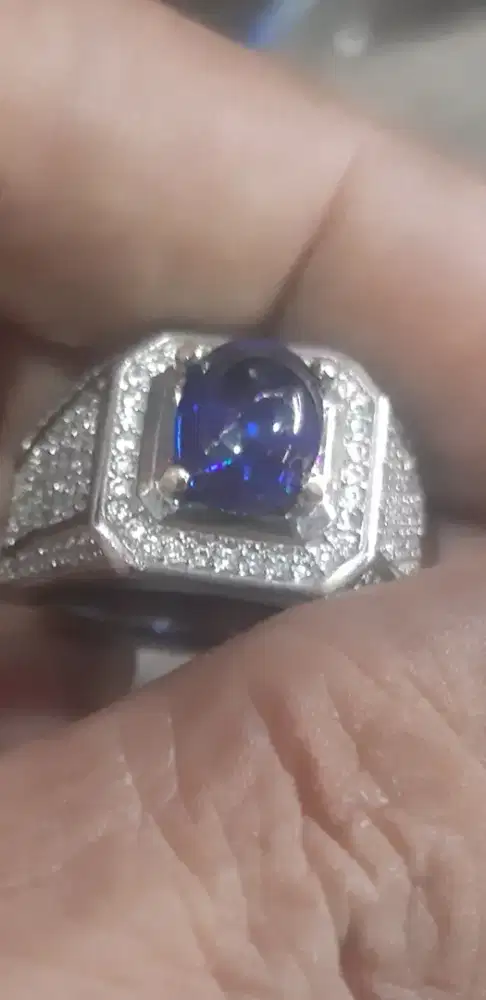 Batu cincin permata natural blue sapphire srilangka