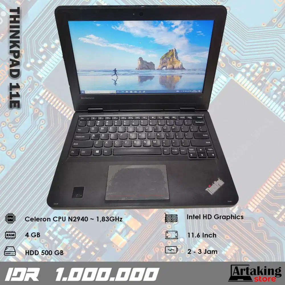 Lenovo Thinkpad 11e - Celeron N2940 - Ram 8 GB - Normal Siap Pakai