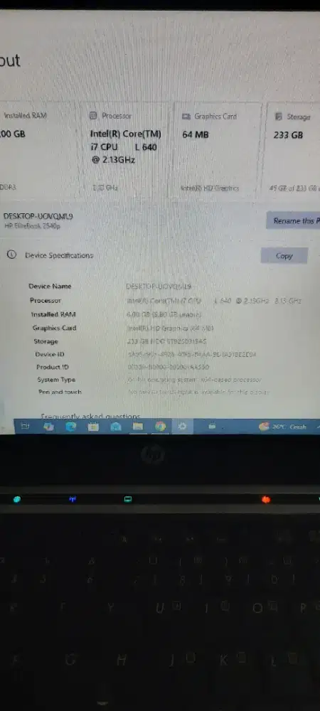 Laptop HP elitebook 2540p i7
