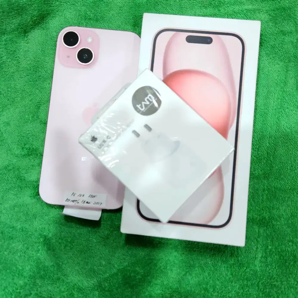 iPhone 15 128gb iBox BNOB, Garansi mei 2027 CC masih 0, Free adapter