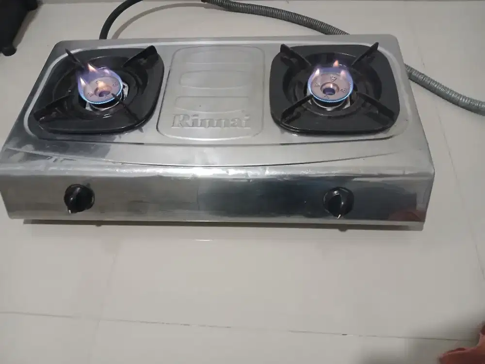 Jual kompor 2 tungku Rinnai + 1 tabung gas full isi