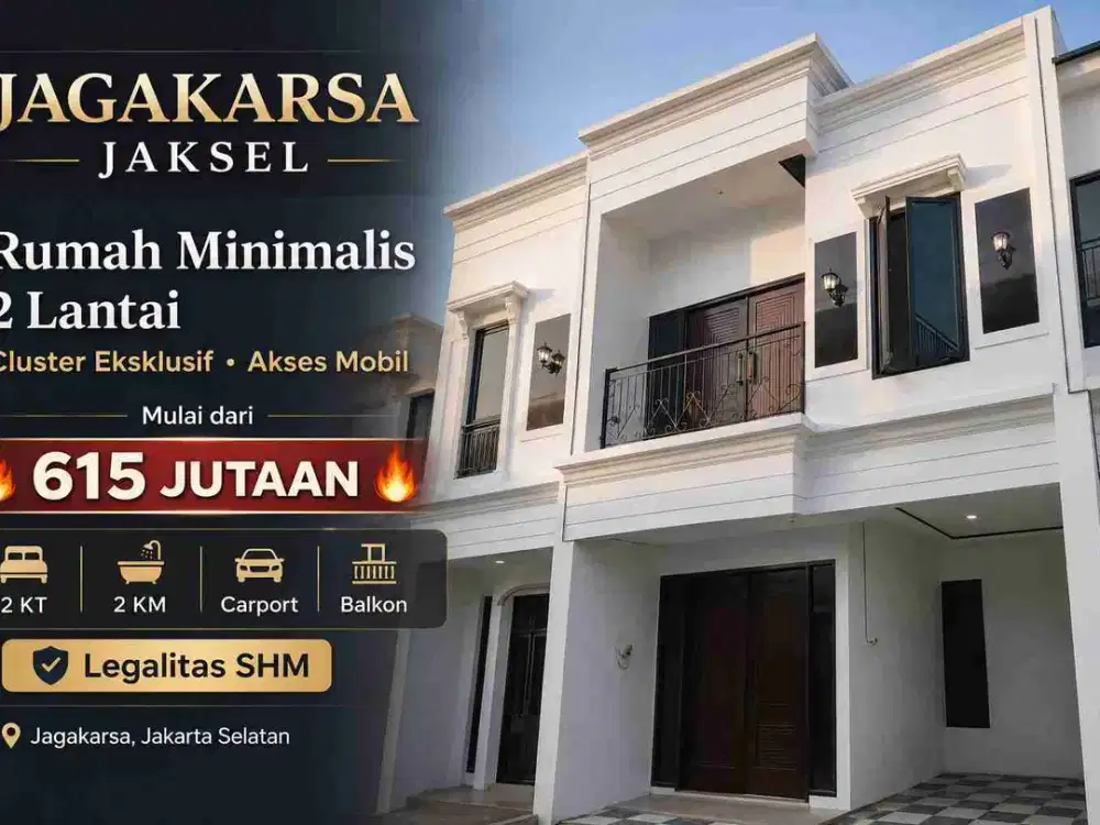 Rumah 2 Lantai SHM di Jagakarsa Mulai 615 Jutaan
