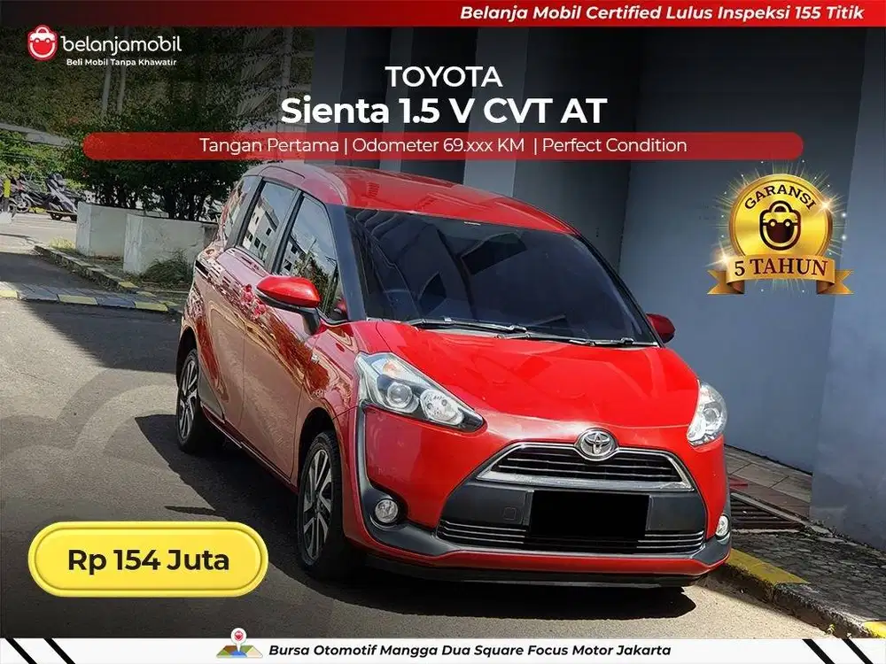[ GARANSI 5TH ] Toyota Sienta 1.5 V CVT AT 2018/2019