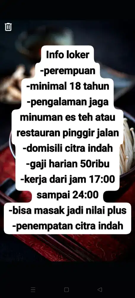 lowongan kerja partime crew fnb