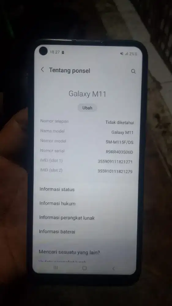 Samsung galaxi M11 3/32 normal hp only
