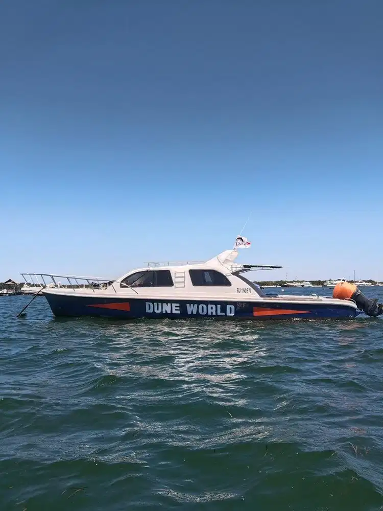 JUAL BOAT DIVING FIBERGLASS 11.73m TWIN YAMAHA 250HP SIAP OPRASIONAL.