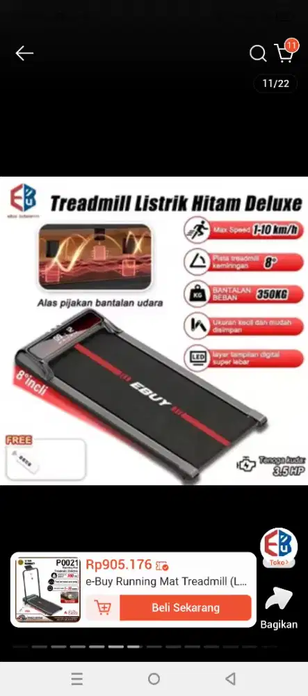E buy running mat treadmill (listrik)