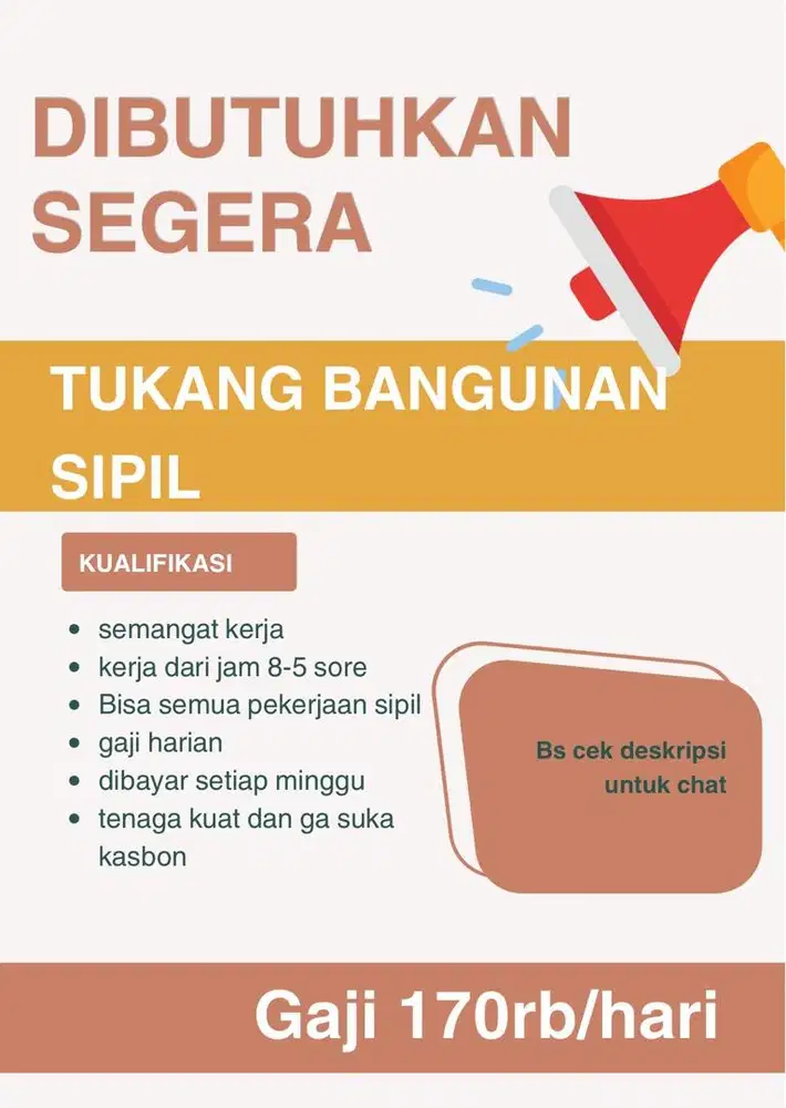 Lowongan Tukang Sipil