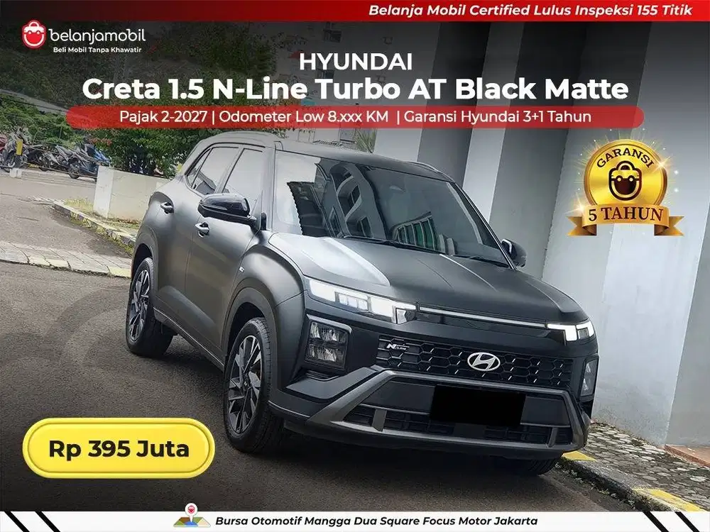 [ LOW 8RB KM ] Hyundai Creta 1.5 N-Line Turbo AT Black Matte 2025/2026