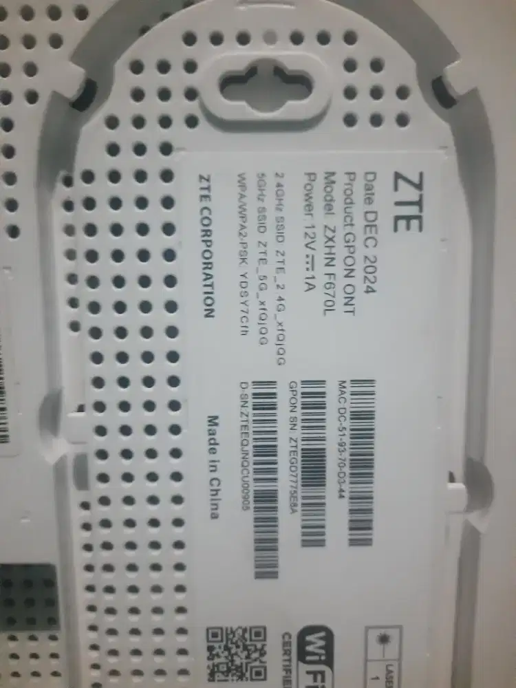 Router zte fiberstar zxhn F670l