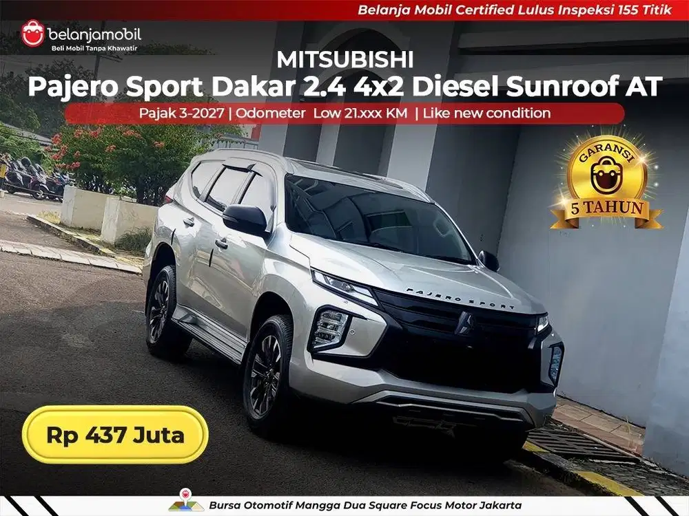 [ LOW KM 21RB ] Mitsubishi Pajero Sport Dakar 2.4 Sunroof 2021/2022