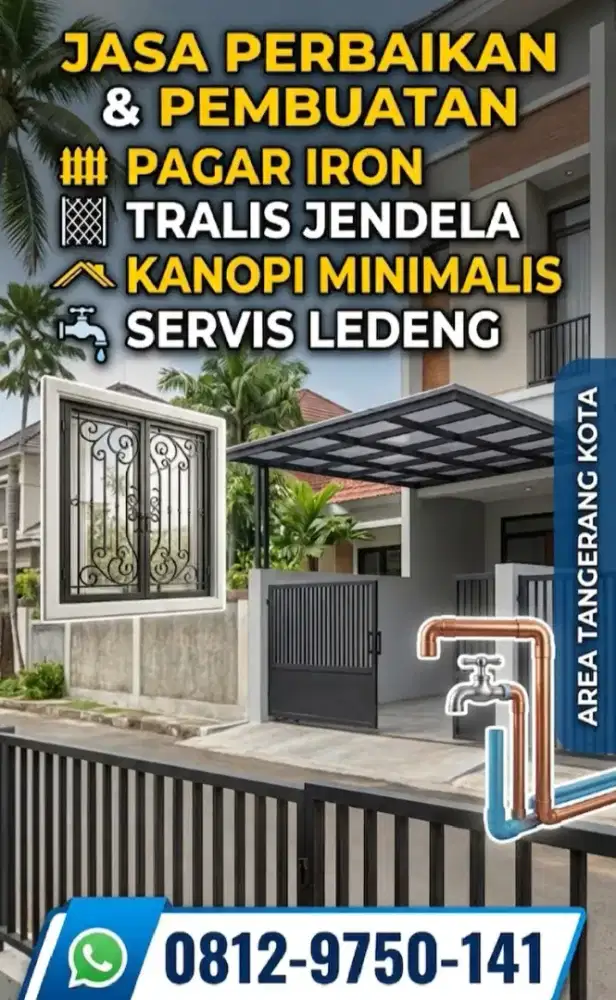 Las perbaikan pagar,tralis, dan ledeng.