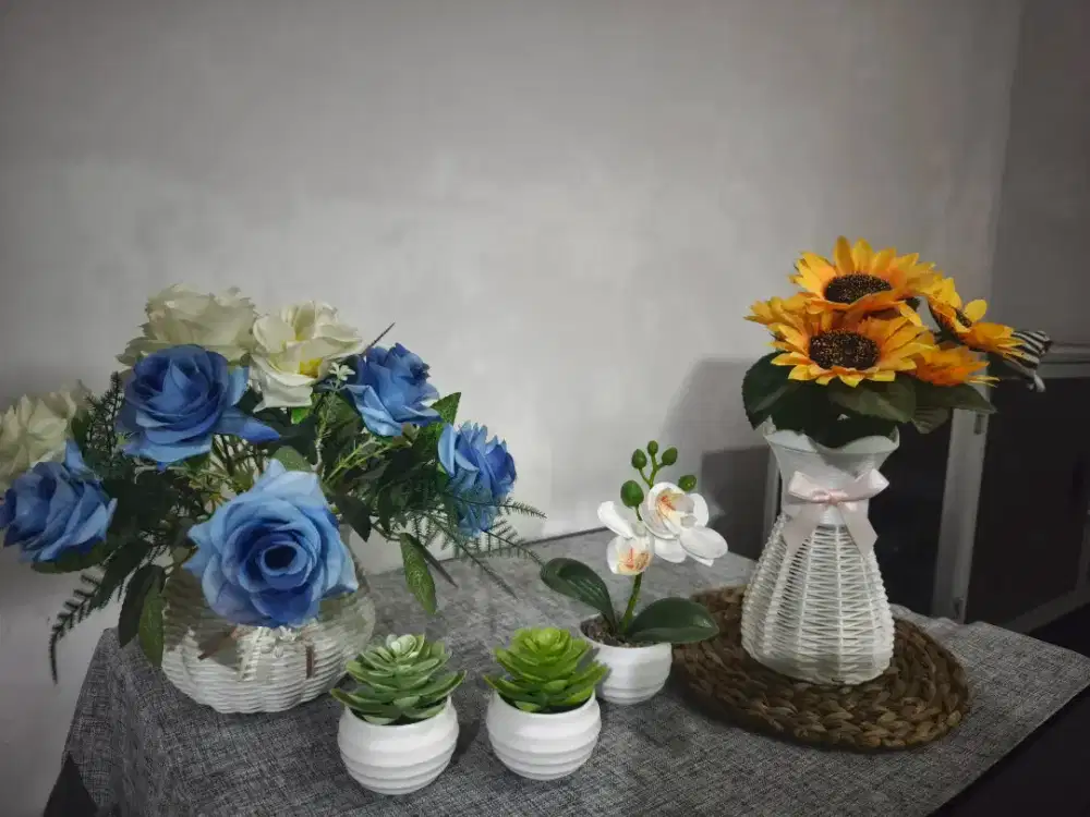 Set Bunga Artificial & Tanaman Hias Dekorasi Rumah Estetik Minimalis