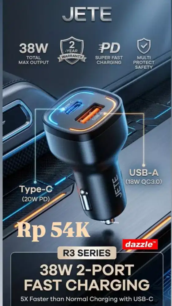 Car Charger jete R3 38 watt black
