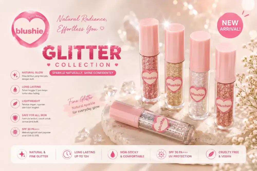 [BLUSHIE] Glitter Sparkle Natural Bersinar All Daily Life
