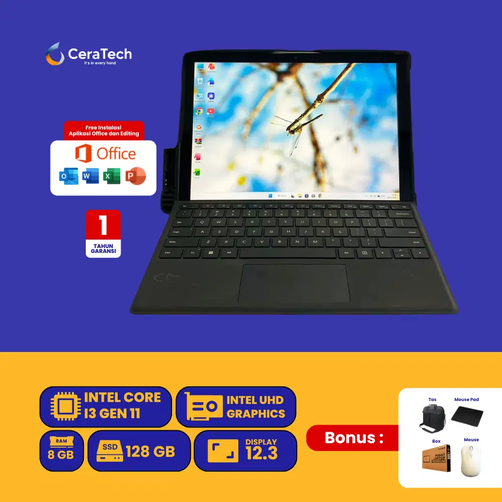 SURFACE PRO 7+ I3 GEN 11 RAM 8 GB SSD 256 GB