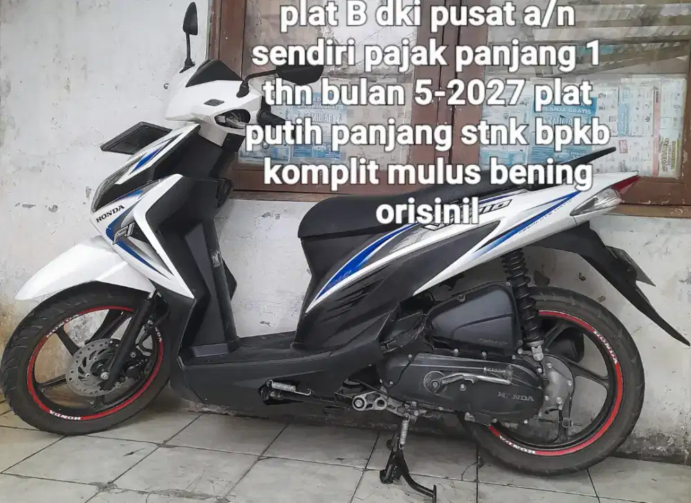 Honda vario 110 LED 2014 cw asli putih B dki pusat a/n sendiri pjk pjg