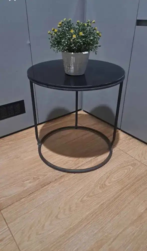 Meja minimalis meja bulat meja kaca