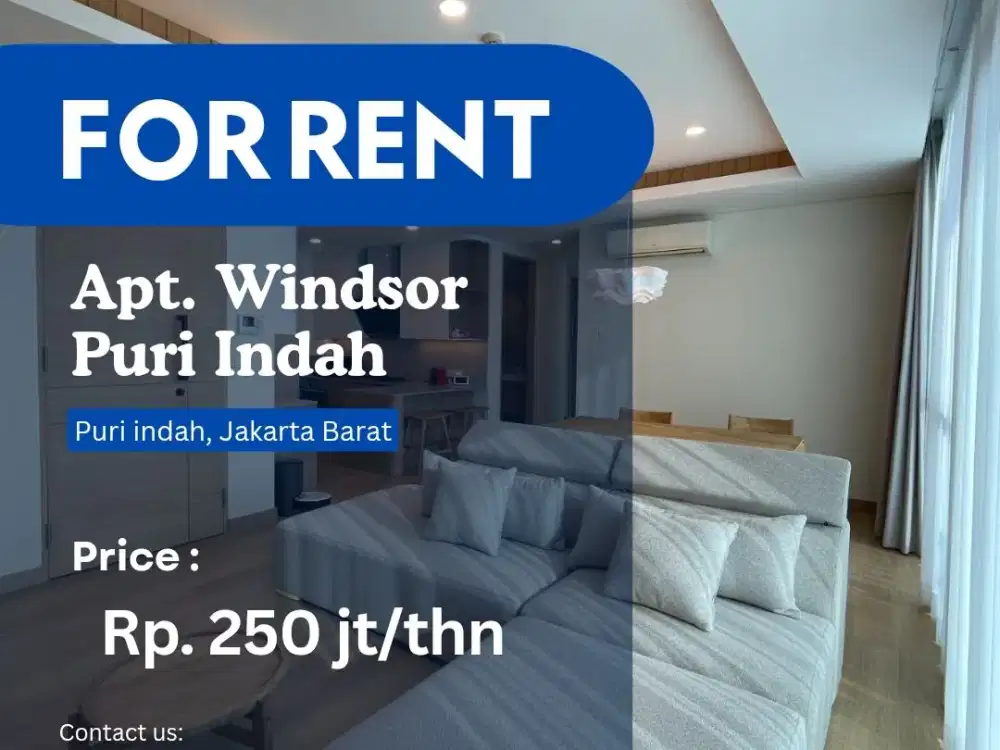 Disewakan Full Furnish 3BR The Windsor Puri Indah Best City View