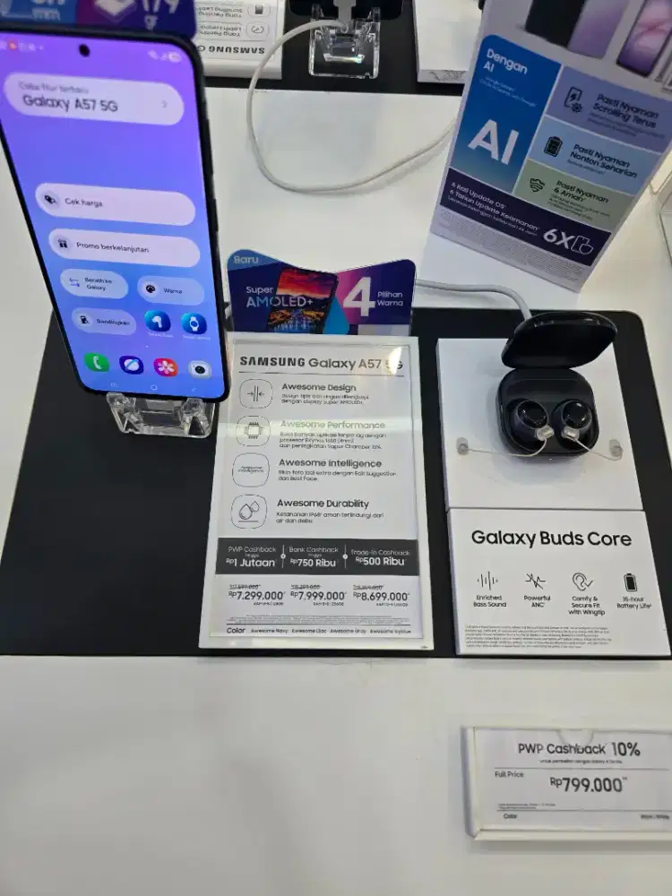 SAMSUNG A57 5G NEW SEGEL 256GB(FREE BUDS CORE SENILAI 800 RIBU)