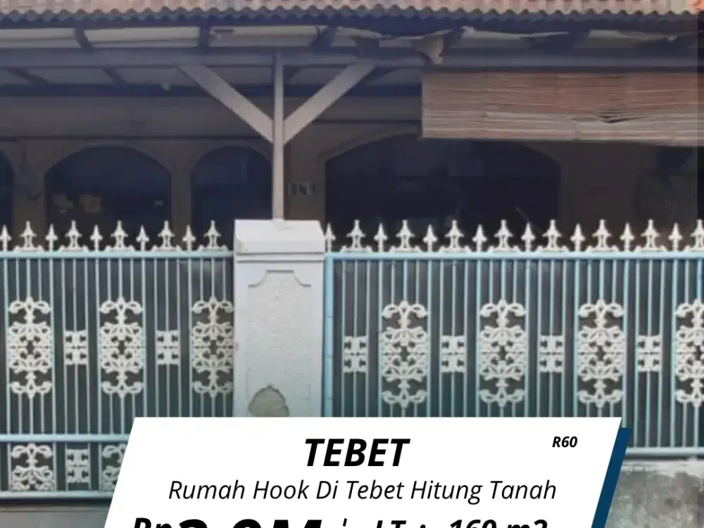 Jual rumah Tebet posisi Hook hitung tanah (R60)