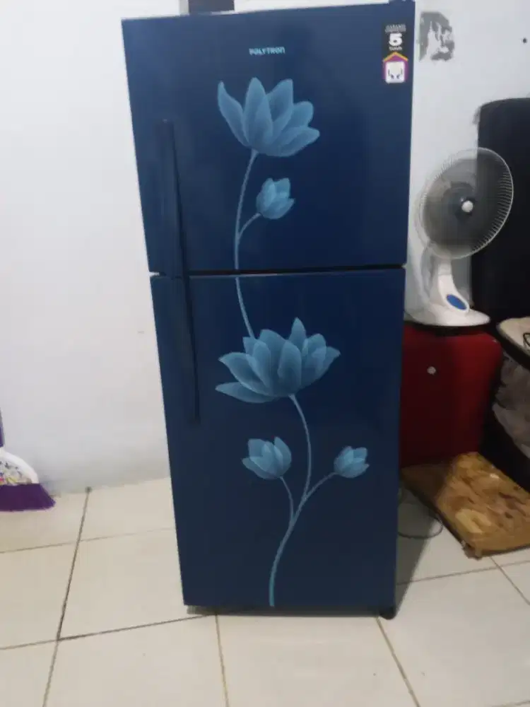 Kulkas Polytron 2 Pintu Warna Biru Second Siap Pakai - Jatinegara