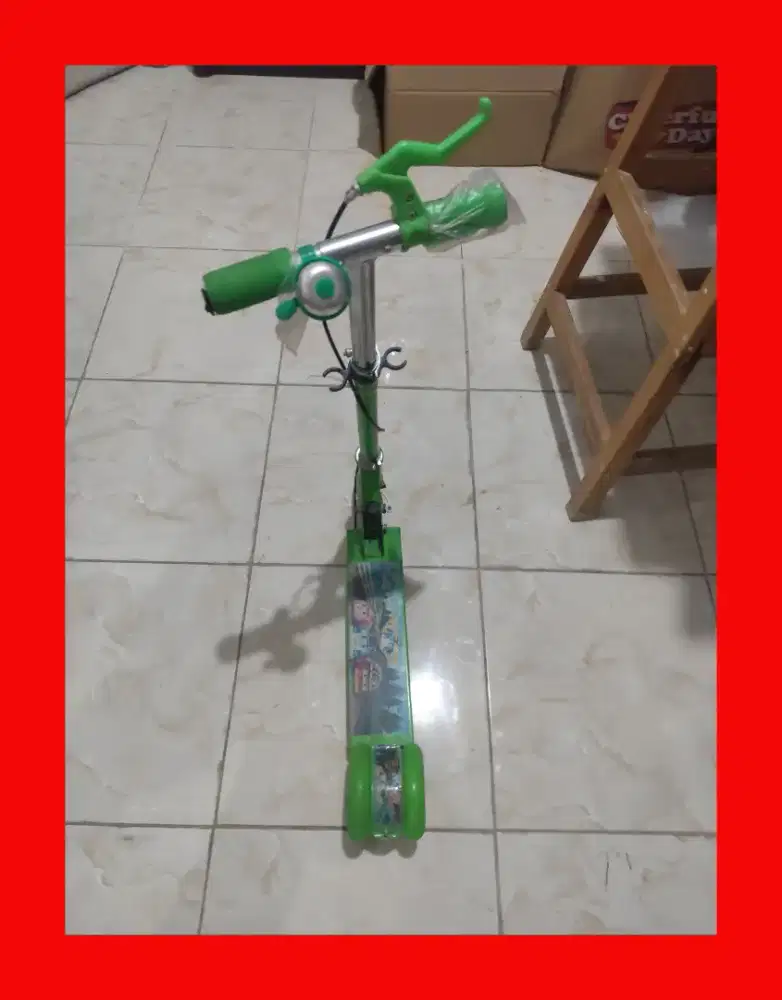Mainan anak skuter otoped sekuter hijau robocarpoli jual cepat murah