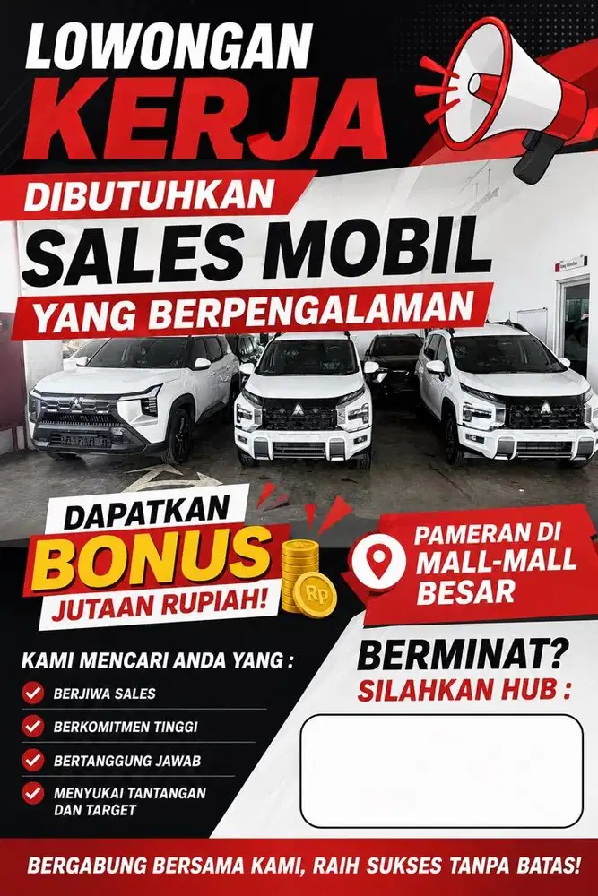 Dibutuhkan Sales Mobil Mitsubishi
