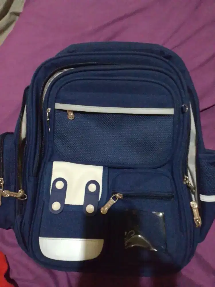 Tas Sekolah Anak SD TK 35x40cm Navy Biru Tebal Laki Perempuan