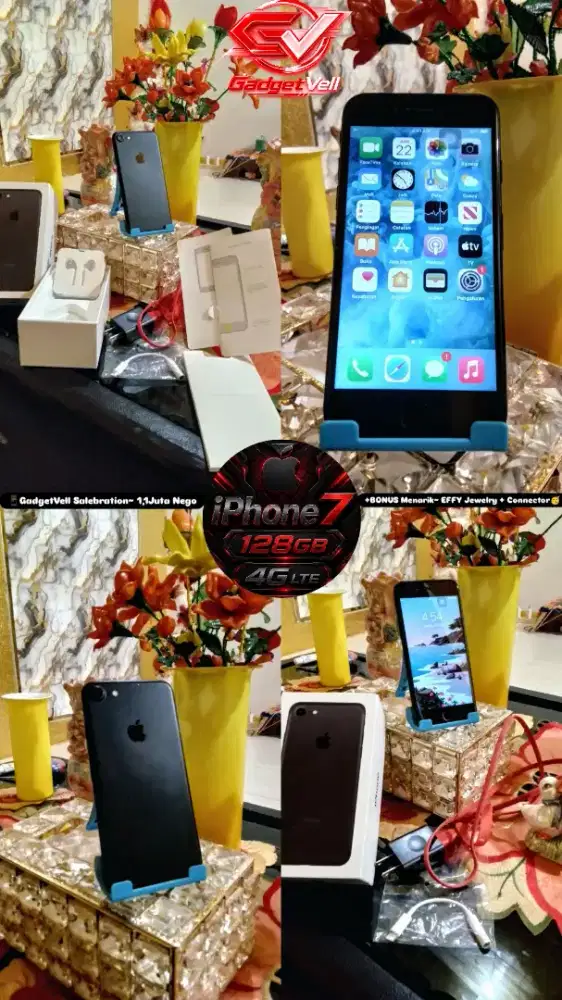 iPhone 7 128GB 4G LTE Black Matte Fullset + BONUS Menarik
