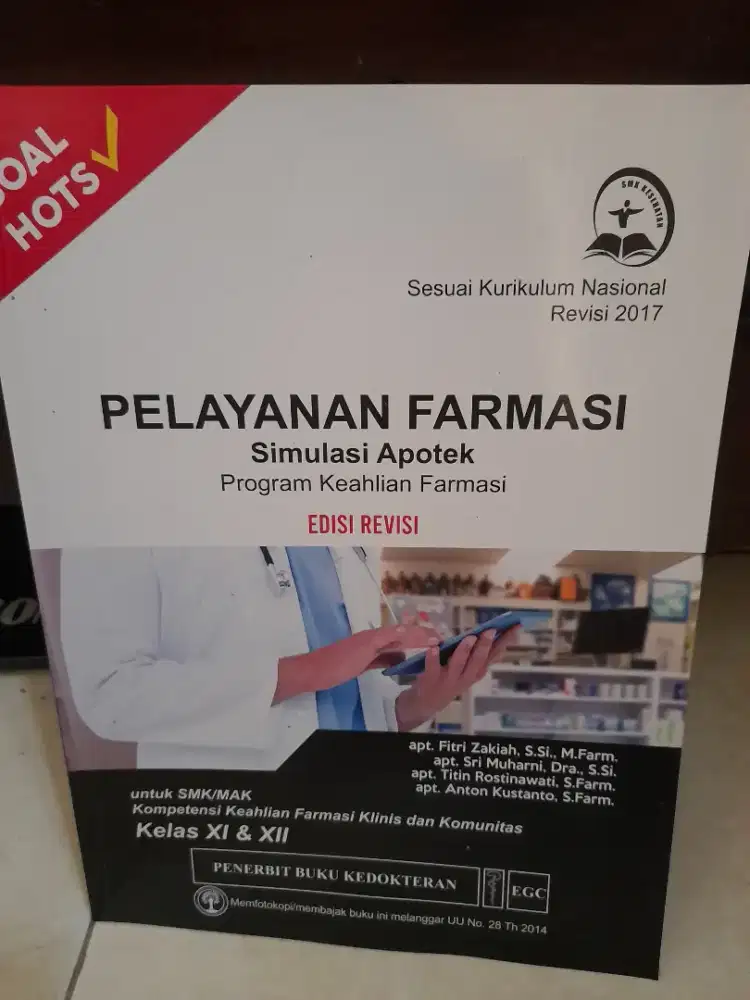 Jual Cepat Buku SMK Farmasi