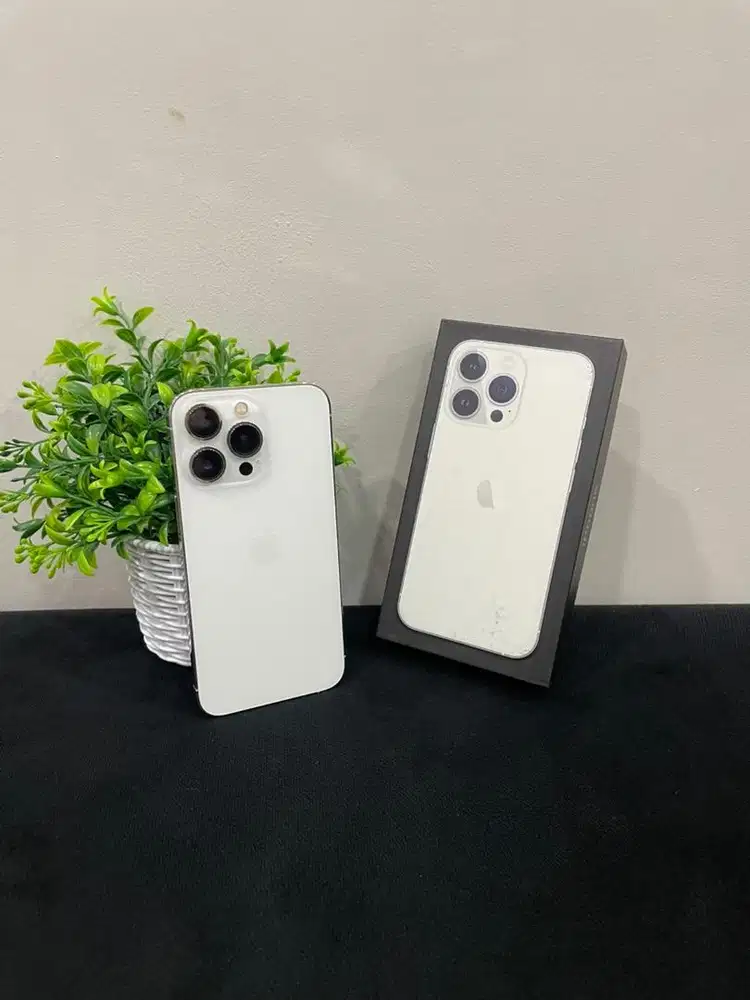 IPhone 13 Pro 128GB Silver mulus Fullset BH 95% 3Utool 100 Bea Cukai
