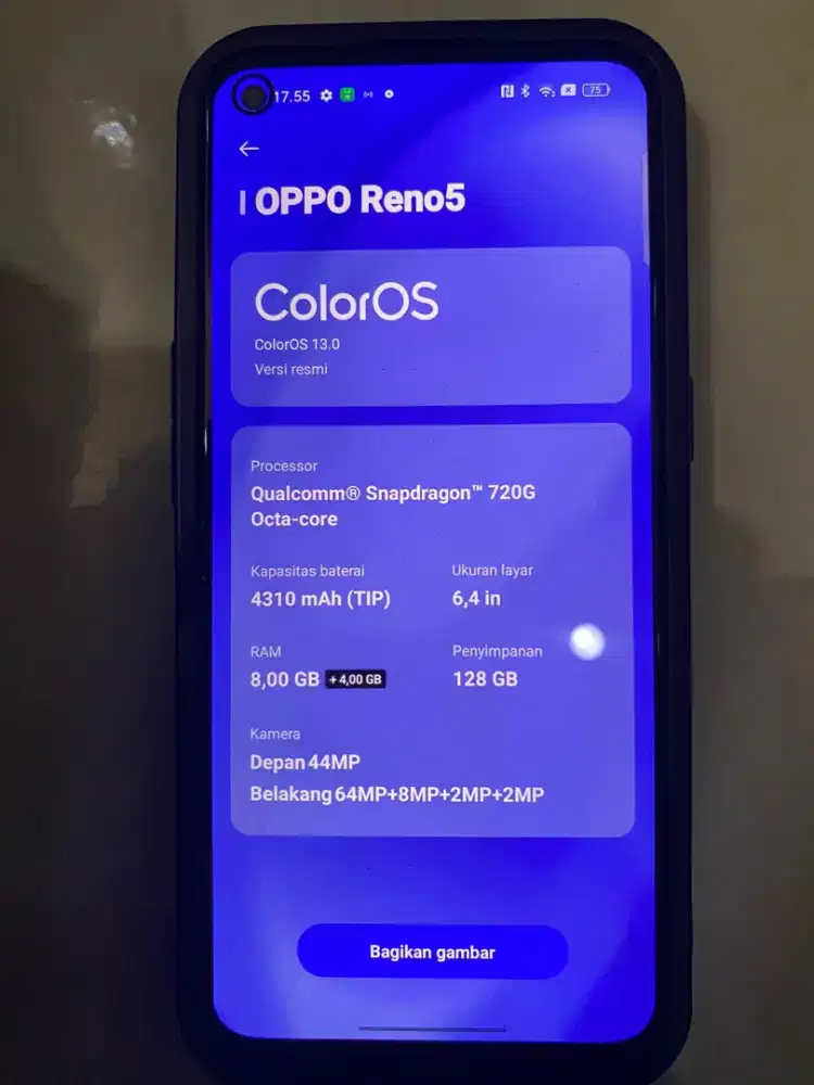 Oppo reno 5 ram 8-128gb