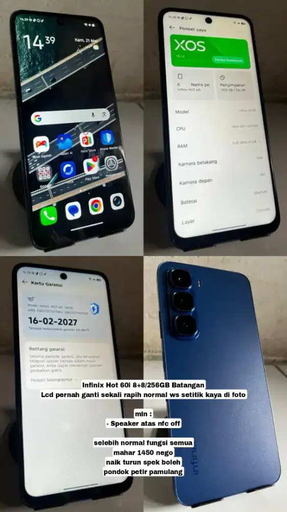 Infinix Hot 60i 8+8/256GB Batangan