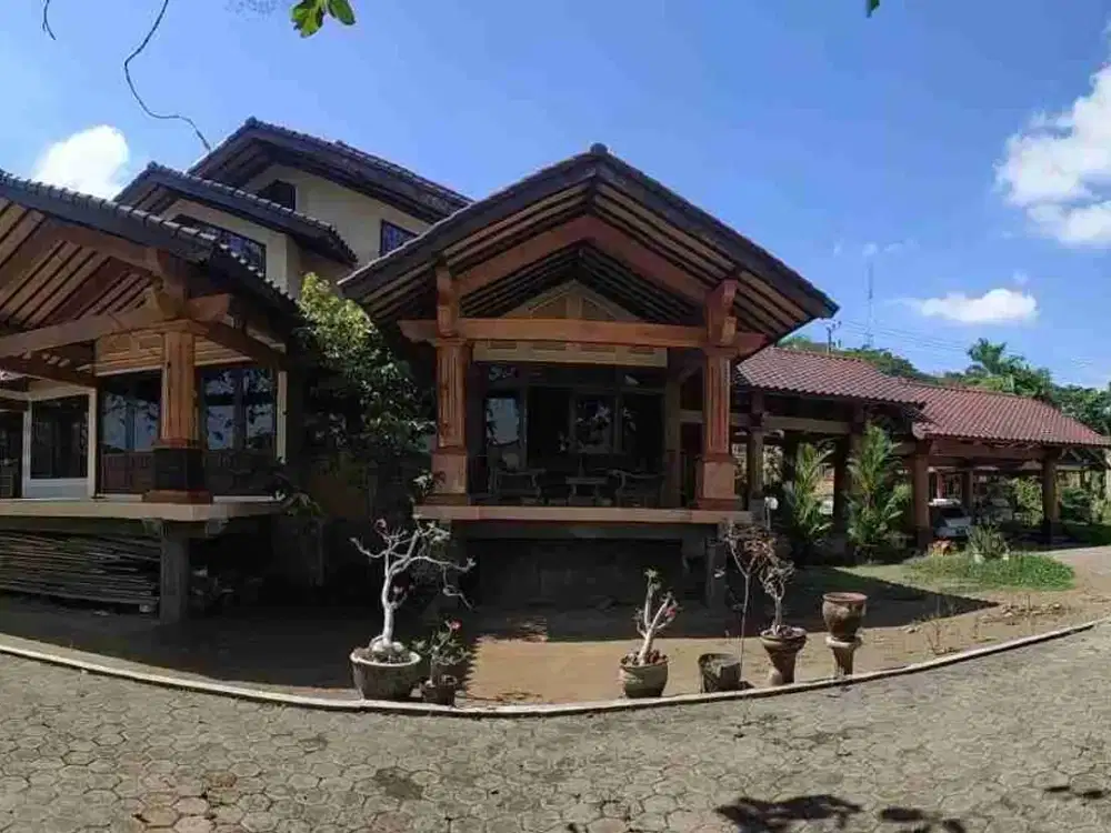 Dijual rumah ornamen kayu jati, luas tanah 2.992 m2 di Jember.