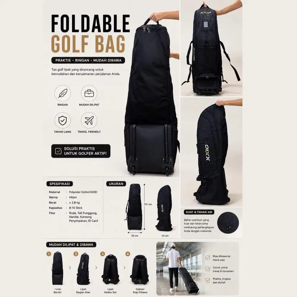 Tas Golf XXIO baru foldable golf bag