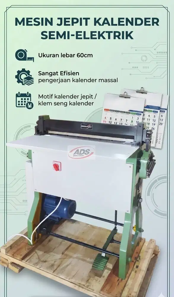MESIN JEPIT / KLEP KALENDER TIPE ELEKTRIK PALING PRAKTIS DAN EFISIEN