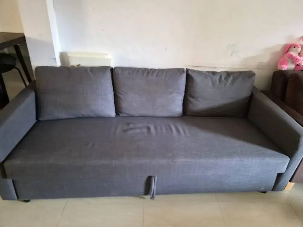 SOFA BED FRIHETEN IKEA WARNA ABU TUA