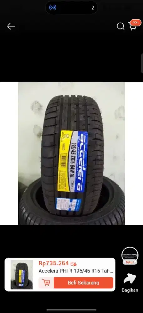 BAN BARU, ACCELERA 195 45 R16