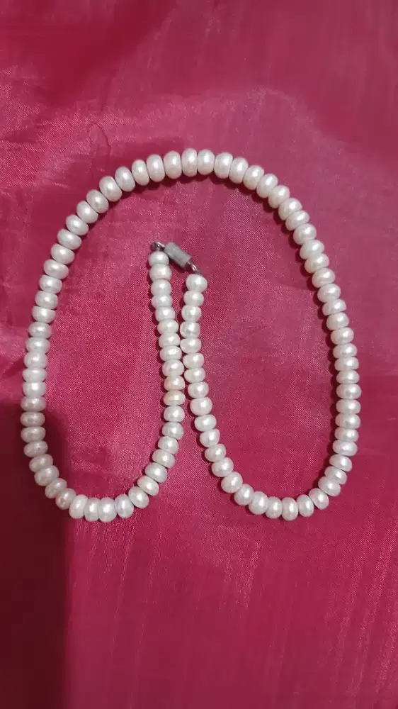 Kalung Mutiara Asli bisa di tes like new bias 4warna