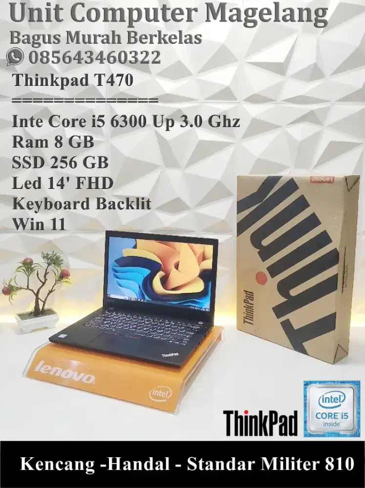 Lenovo Thinkpad  T470 Slim Gread A i5/8/256/14FHD/Backlit/Slim